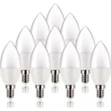 5-7W LED Buji Ampul E14 LED Ampul Mum Ampul Ince Duy Beyaz Işık 10'lu Paket