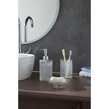 Glamis Selen Concept 3'lü Takım El Yapımı Cam Banyo Seti Gümüş Renk Şık Tasarım ve Suya Dayanıklı