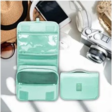 Dekohop Çok Bölmeli Organizer Çanta Kadın Seyahat Makyaj Kişisel Bakım Jüt Materyal ile Modern Tasarım