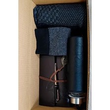 Antrasit Erkek Atkı Hediye Seti - Erkek Arkadaşa Hediye