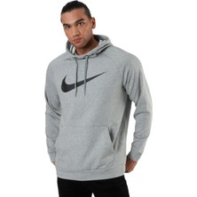 Nike Dri-Fit Pullover Training Hoodie Erkek Gri Spor Sweatshrit