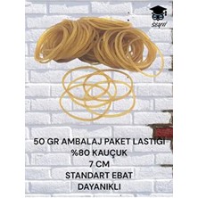 50 gr Sarı Ambalaj Paket Lastiği %80 Kauçuk 7 cm Standart Ebat Dayanıklı Parça