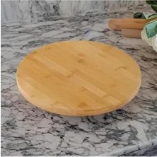 Bambu 360° Döner Standlı Servis ve Sunum Tabağı (Pizza & Pasta & Peynir Tabağı Tepsi Sunumluk)