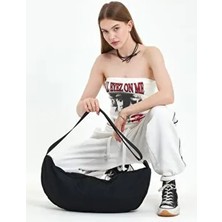 Fluffy Su Geçirmez Moon Tote Bag Fermuarlı, Astarlı , Omuz & Çapraz / Spor & Günlük Çanta (Boy:26 En:59)