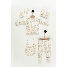 Rabbit Pattern Hastane Çıkışı Organik Kumaş 100% Pamuk Tavşan Yenidoğan Bebek Kıyafeti