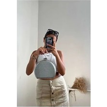 Gümüş Simli Kadın Simli Abiye Çanta Matara