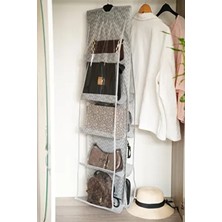 10 Bölmeli Dolap Içi Çanta ve Ayakkabı Organizer - Antrasit Balıksırtı