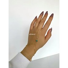 aksesuaris Gold Nazar Şahmeran El Aksesuarı 2'li Lak Kaplama Boncuk Detaylı Şık Tasarım