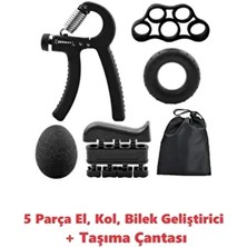 Clifton Siyah Renkli 5 Parça El Kol Bilek Egzersiz Güçlendirici Fitness Aletleri Seti Takım