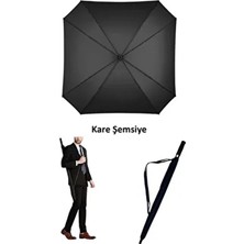 Zeus&co. Rüzgara Dayanıklı Kare Şemsiye Düz Desenli Fiber Malzeme ile Ergonomik Kullanım