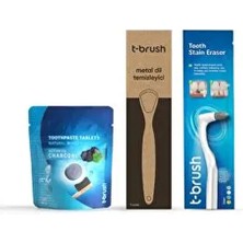 Paslanmaz Çelik Dil Temizleyici Beyazlatıcı ve Diş Silgisi Beyazlatıcı Aktif Karbonlu Diş Macunu