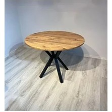 Yuvarlak Yemek Masası Pot Ayak Mutfak Balkon Masası 90X90