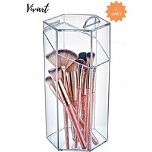 Büyük Boy Kapaklı Makyaj Fırça Düzenleme Kutusu Çok Amaçlı Dekoratif Makyaj Organizer