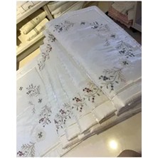 İnci Secret Home Seccade El İşi İğne Oyalı Rokokolu Pamuk Elyaflı İpek Saten Nakışlı kalın  elyaflı