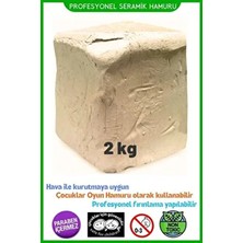 2 kg Doğal Seramik Hamuru, Kil Çamuru, Beyaz Seramik Hamuru Oyun Hamuru Kil Çamuru 2 x 1000 gr