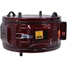 Mer Yuvarlak Davul Fırın Tek Tepsili Termostatsız Bordo Bordo Küçük