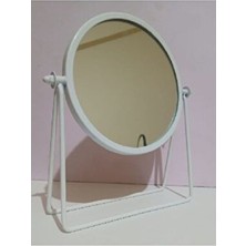 Mifabrica Yuvarlak Metal Makyaj Aynası Orta Parlak Beyaz Renkli Tasarım 1 Parça Anneler Günü Hediyesi