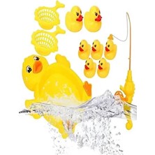 Balık Tutma Yakalama Oyunu 10 Parça Mıknatıslı Oltalı Ördek ve Yavruları Eğlenceli Eğitici Oyuncak