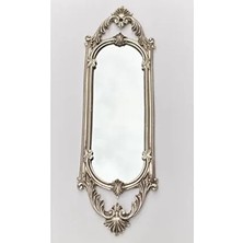 Dekoratif Polyester Tekli Niş Ayna Gümüş Sade