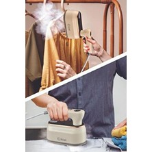 Kiwi Buharlı Ütü & Dikey Ütü 2'si 1 Arada Altın Renk Seramik Tabanlı Güçlü Kırışık Giderici