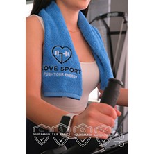 Nakışlı Sporcu Havlusu Pamuklu, Anti Bakteriyel, Ter Emici Fitness Plates Boks Tenis Spor Havlusu