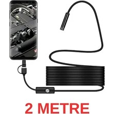 Endoskop Yılan Kamera 2 Metre Sert Kablo-Su Geçirmez