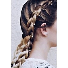 Kadın White Dream Gold Saç Küpe Seti