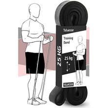 Ozsport 25 kg Direnç Bandı Kas Geliştirme Lastiği Fitness Pilates Cross Tr - Türkiyeaining Bant Siyah-Sert