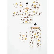 Hastane Çıkışı 100% Pamuk Kirpi Baskılı Yenidoğan 5li Set Bebek Kıyafeti