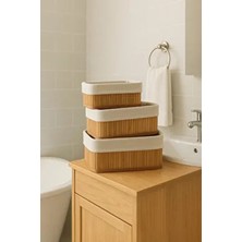 3'lü Bambu Sepet / Çok Amaçlı Bambu Sepet Seti