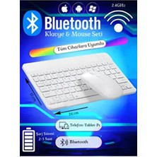 Bluetooth Akıllı Klavye ve Mause Seti Taşınabilir Kablosuz Tüm Cihazlara Uyumlu Şarj Edilebilir