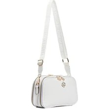 Kadın Yonca Detaylı Çapraz Askılı Beyaz Omuz Çantası