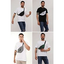 D'Vers Unisex 2 Bölmeli Omuz ve Bel Çantası Basic Koleksiyonu Tekstil Materyal ile Siyah, Gri, Beyaz, Haki