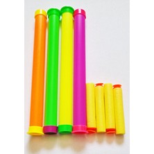 4 Adet 4 Renk Vantuzlu Sünger Ok Atan Üfleme Borusu Apaçi Ok Nerfoku 20CM