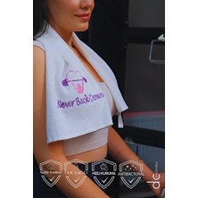 Denizli Cotton Nakışlı Sporcu Havlusu Pamuklu, Anti Bakteriyel, Ter Emici Fitness Plates Boks Tenis Spor Havlusu