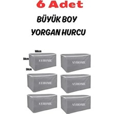 6 Li Büyük Boy Yorgan Yatak Döşek Hucu Çeyizlik Çok Amaçlı Baza Altı Düzenleyici Hurç 100 x 50 50 cm
