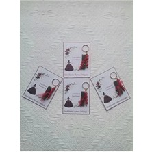 İ&DBABY 100 Adet Kişiye Özel Kına Hatırası Kırmızı Anahtarlık ve Paketlenmiş Kına Dağıtmalık Hediyelik