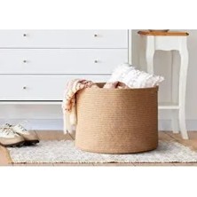 Çamaşır Sepeti Jüt Hasır Düzenleyici Doğal Malzeme ile Şık ve Fonksiyonel Tasarım