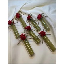 My Design Kırmızı Renkli Kına Hatırası Süsü Dağıtmalık Cam Tüp Şişe 20 Adet Özel Günler İçin