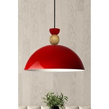 Bamyum Kırmızı Metal Avize Tekli Sarkıt Modern Tasarım Dekoratif Aydınlatma Mutfak ve Salon