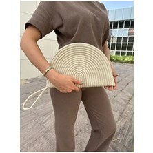 MaVaux Moss Fermuarlı Hasır Clutch Çanta Ergonomik Tasarım Seyahat ve İş Kullanımı