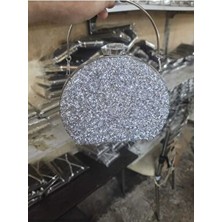 Gumus Taslı Simli Çıft Taraflı Abıye Çanta Matara