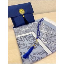 ayhanhome 3'lü Hediyelik Çeyizlik Seccade Seti Polyester Malzemeden Şantuk Çantalı Desenli