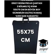55X75 cm Dikey Resim Proje Çantası 2 Bölmeli Iç Kısım  En Büyük Boy Silinebilir Kaliteli Kumaş