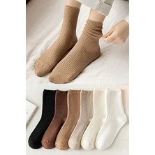 6 Çift Kadın Renkli Lastiksiz Çorap