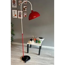 Bamyum Hareketli Başlık Metal Lambader Kırmızı Beyaz Siyah Renkli Şık Görünüm