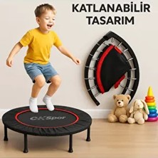 CKSpor Katlanabilir Trambolin 102 cm (40 Inç) Kırmızı Çerçeve ile Güvenli Zıplama Tasarımı