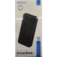Powerbank 20000MAH 2.4A Normal Charging LED Light Micro/usb-C Input 2xusb Output