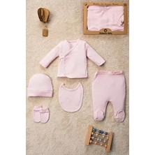 Düz Renk Organik Pamuk Kutulu 5 Parça Hastane Çıkış Seti