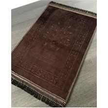 Seca Home Lüks Kalın Yumuşak Peluş Seccade Kahverengi 120 x 89 cm Kaydırmaz Taban ile Rahat İbadet